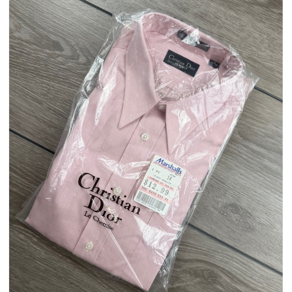 Christian Dior Mens Dress Shirt Le Chemise Monsieur Pink 16 32-33